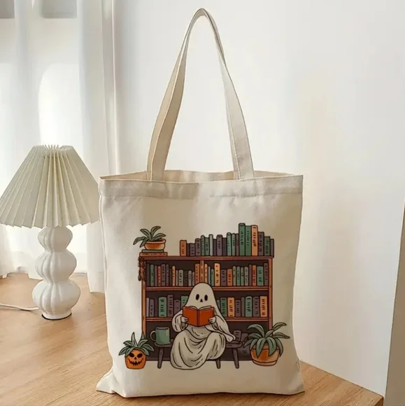Ghostie Reading Tote Bag - Picture 3 of 3